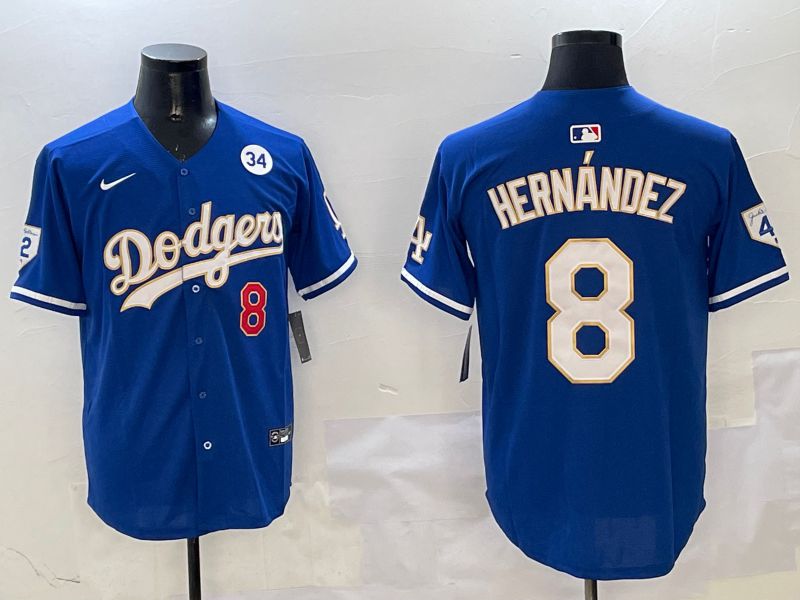 Men Los Angeles Dodgers #8 Hernandez Blue Gold Game 2025 Nike MLB Jersey style 3132->los angeles dodgers->MLB Jersey